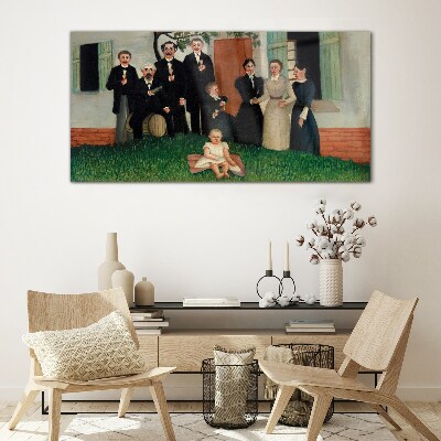 Glas foto Familiebijeenkomst in de tuin