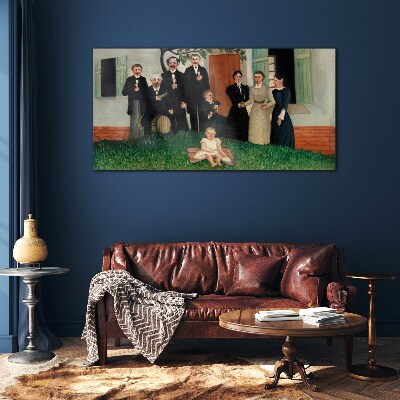 Glas foto Familiebijeenkomst in de tuin