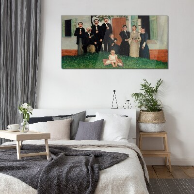 Glas foto Familiebijeenkomst in de tuin