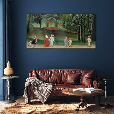 Glas foto Een wandeling in het park