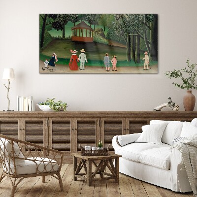 Glas foto Een wandeling in het park