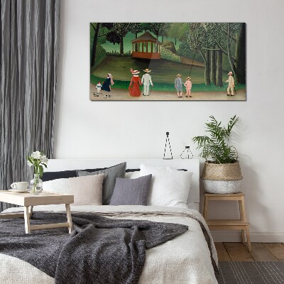 Glas foto Een wandeling in het park