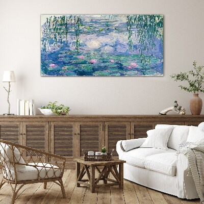 Foto op glas Waterlelies Monet
