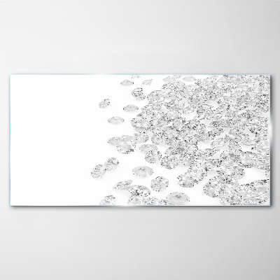 Schilderij op glas Kristalregen op een witte achtergrond