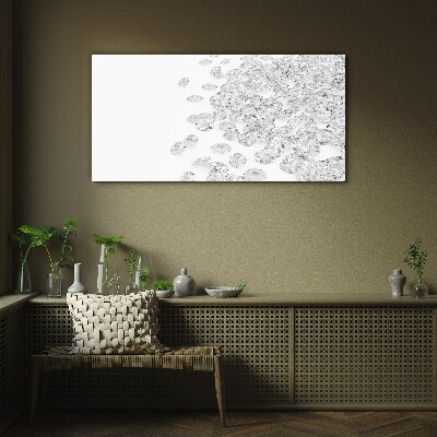 Schilderij op glas Kristalregen op een witte achtergrond