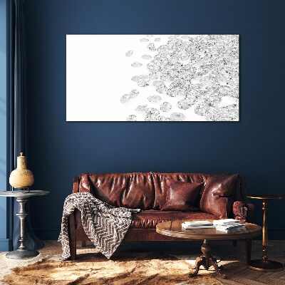 Schilderij op glas Kristalregen op een witte achtergrond