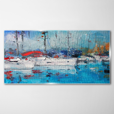 Glas foto Havenzeilen in de zon