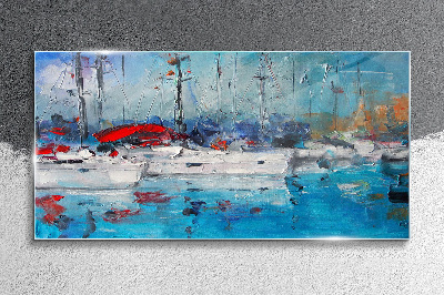 Glas foto Havenzeilen in de zon