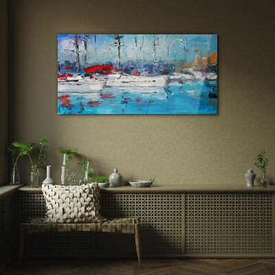 Glas foto Havenzeilen in de zon