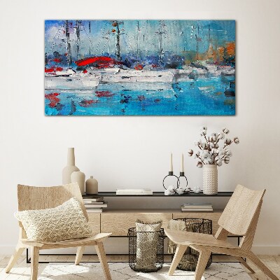 Glas foto Havenzeilen in de zon