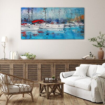 Glas foto Havenzeilen in de zon