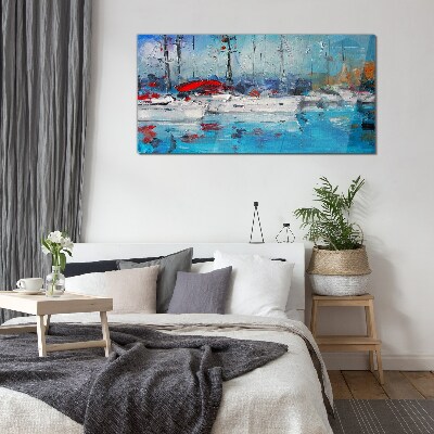 Glas foto Havenzeilen in de zon