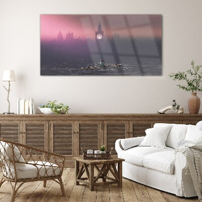 Schilderij op glas Ondergedompeld in de stadsmist