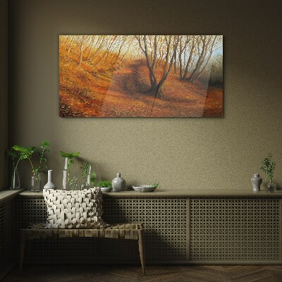 Schilderij op glas Gouden herfst in het bos