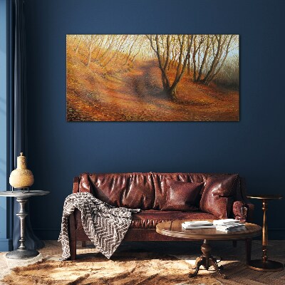 Schilderij op glas Gouden herfst in het bos