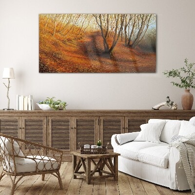 Schilderij op glas Gouden herfst in het bos