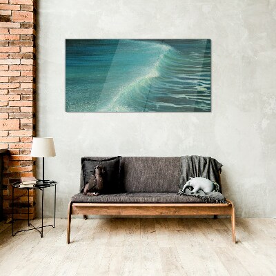 Foto op glas Kalme oceaan golven