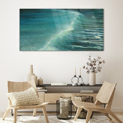 Foto op glas Kalme oceaan golven