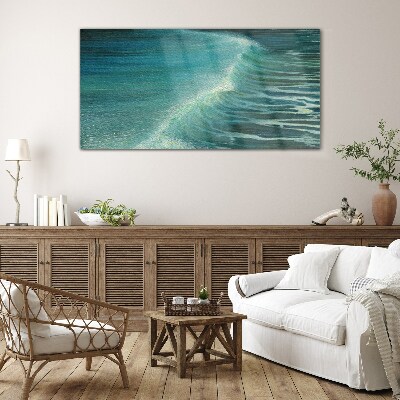 Foto op glas Kalme oceaan golven