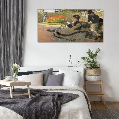 Glas foto Een wandeling in de tuin