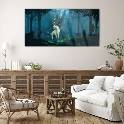 Glas foto Bosgeest met gewei