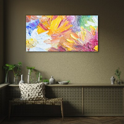 Glas foto Een kleurrijk boeket bloemen