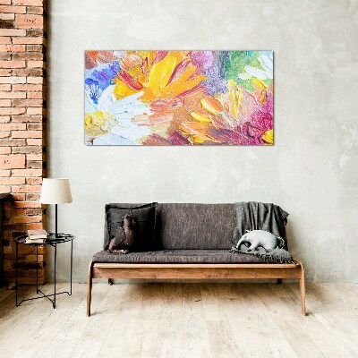 Glas foto Een kleurrijk boeket bloemen