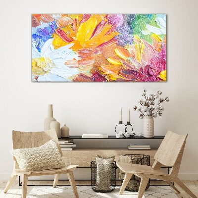 Glas foto Een kleurrijk boeket bloemen