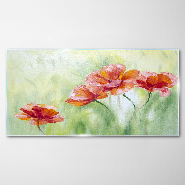 Glas foto Bloemen in pasteltinten