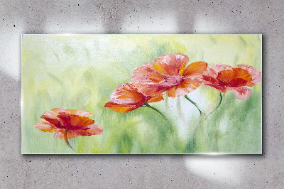 Glas foto Bloemen in pasteltinten