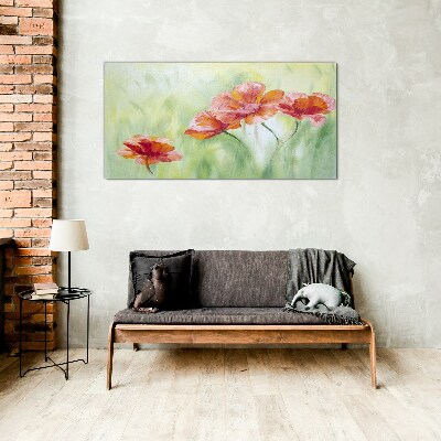 Glas foto Bloemen in pasteltinten