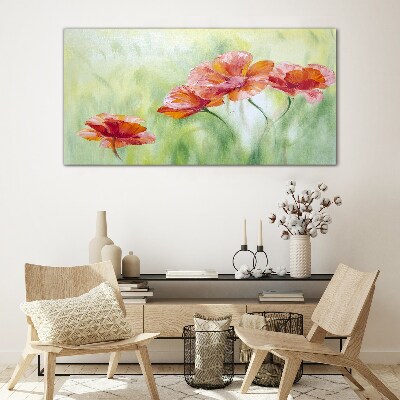 Glas foto Bloemen in pasteltinten