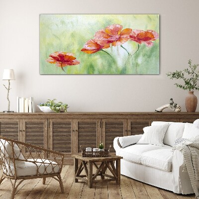 Glas foto Bloemen in pasteltinten