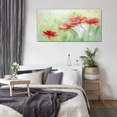 Glas foto Bloemen in pasteltinten