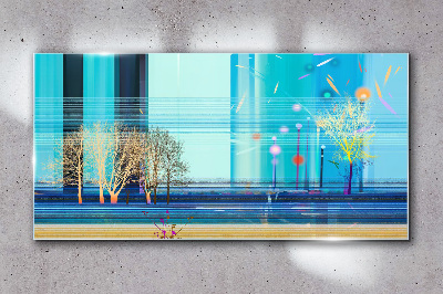 Glas foto Winterlandschap in blauw