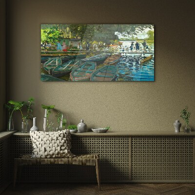 Schilderij op glas La Grenouillere Monet