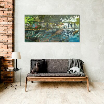 Schilderij op glas La Grenouillere Monet