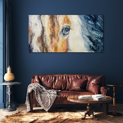 Glas foto Aquarelportret van een paard