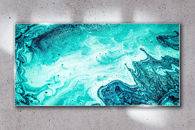 Schilderij op glas Blauwe golven in de zee