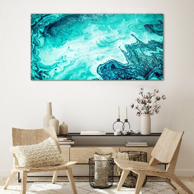 Schilderij op glas Blauwe golven in de zee