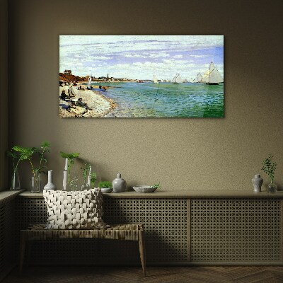 Schilderij op glas Zeegezicht met zeilboten