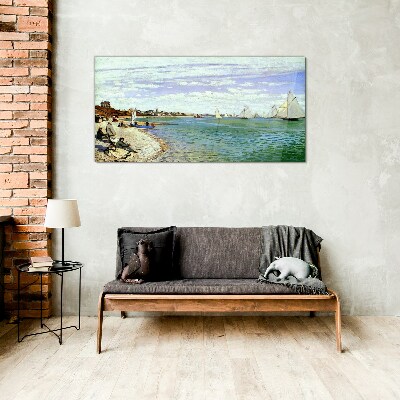 Schilderij op glas Zeegezicht met zeilboten