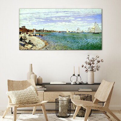 Schilderij op glas Zeegezicht met zeilboten