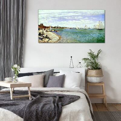 Schilderij op glas Zeegezicht met zeilboten