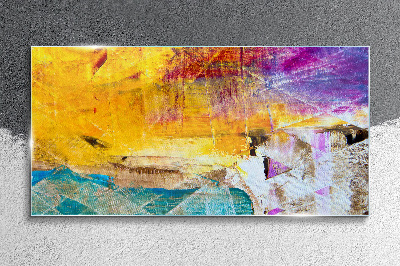 Schilderij op glas Abstract landschap in intense kleuren