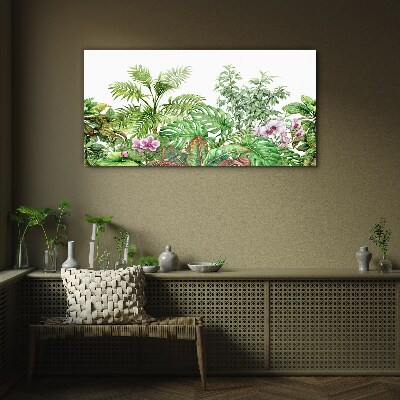 Schilderij op glas Een tropische oase van groen