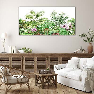 Schilderij op glas Een tropische oase van groen