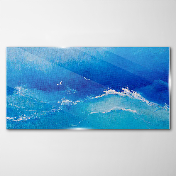 Schilderij op glas Kalme oceaan golven