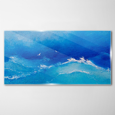 Schilderij op glas Kalme oceaan golven