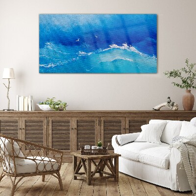 Schilderij op glas Kalme oceaan golven